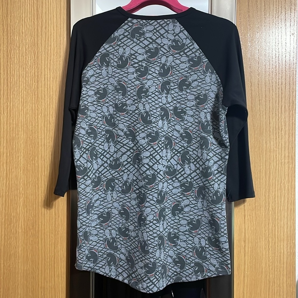 LuLaRoe Disney Mickey Mouse size Small tunic length blouse solid sleeves - Picture 5 of 8